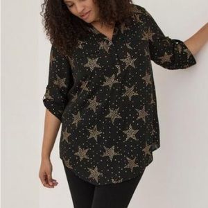 Torrid Harper Georgette Pullover 3/4 Sleeve Tunic Blouse NEW